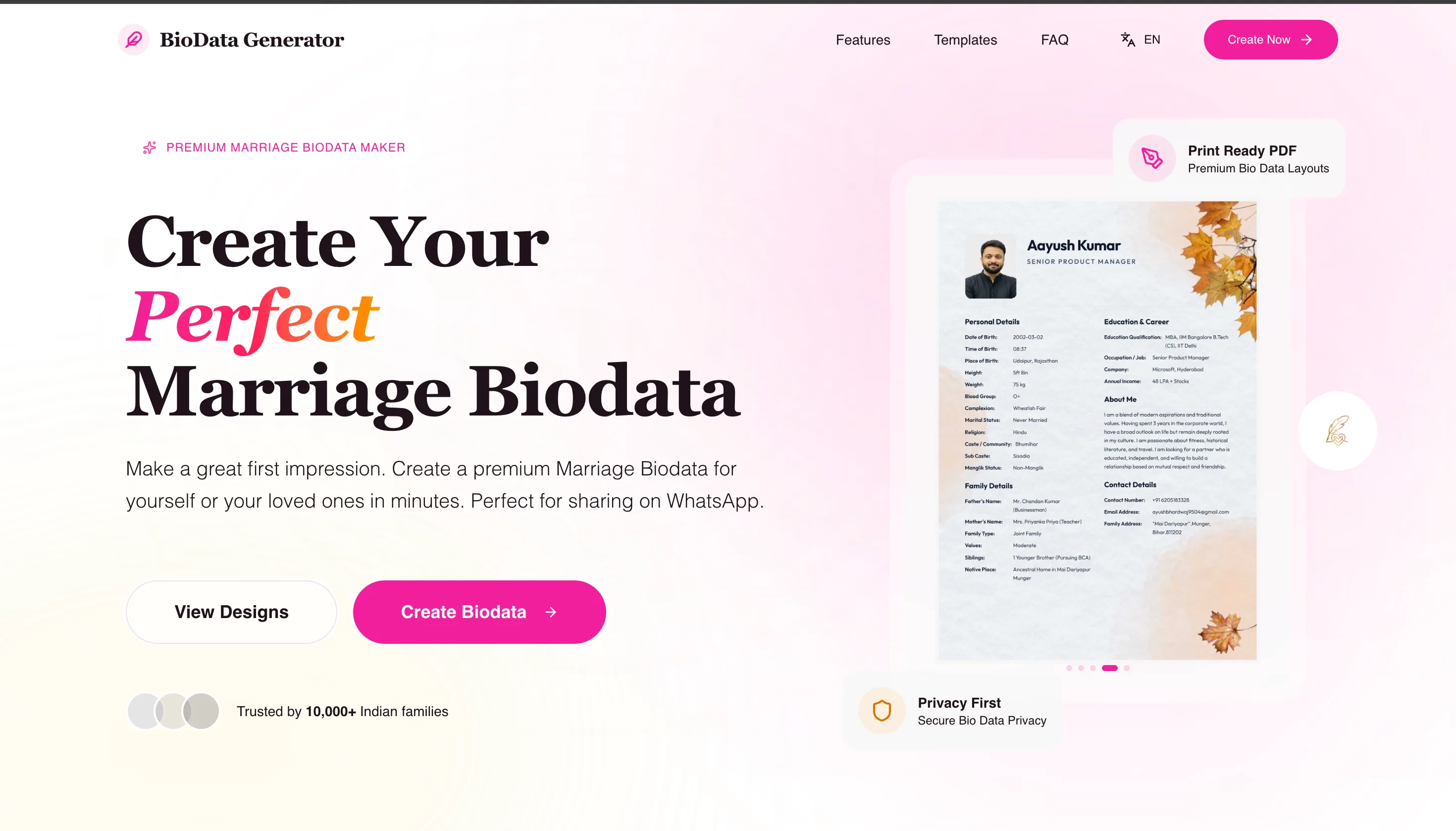 Bio Data Generator — 2