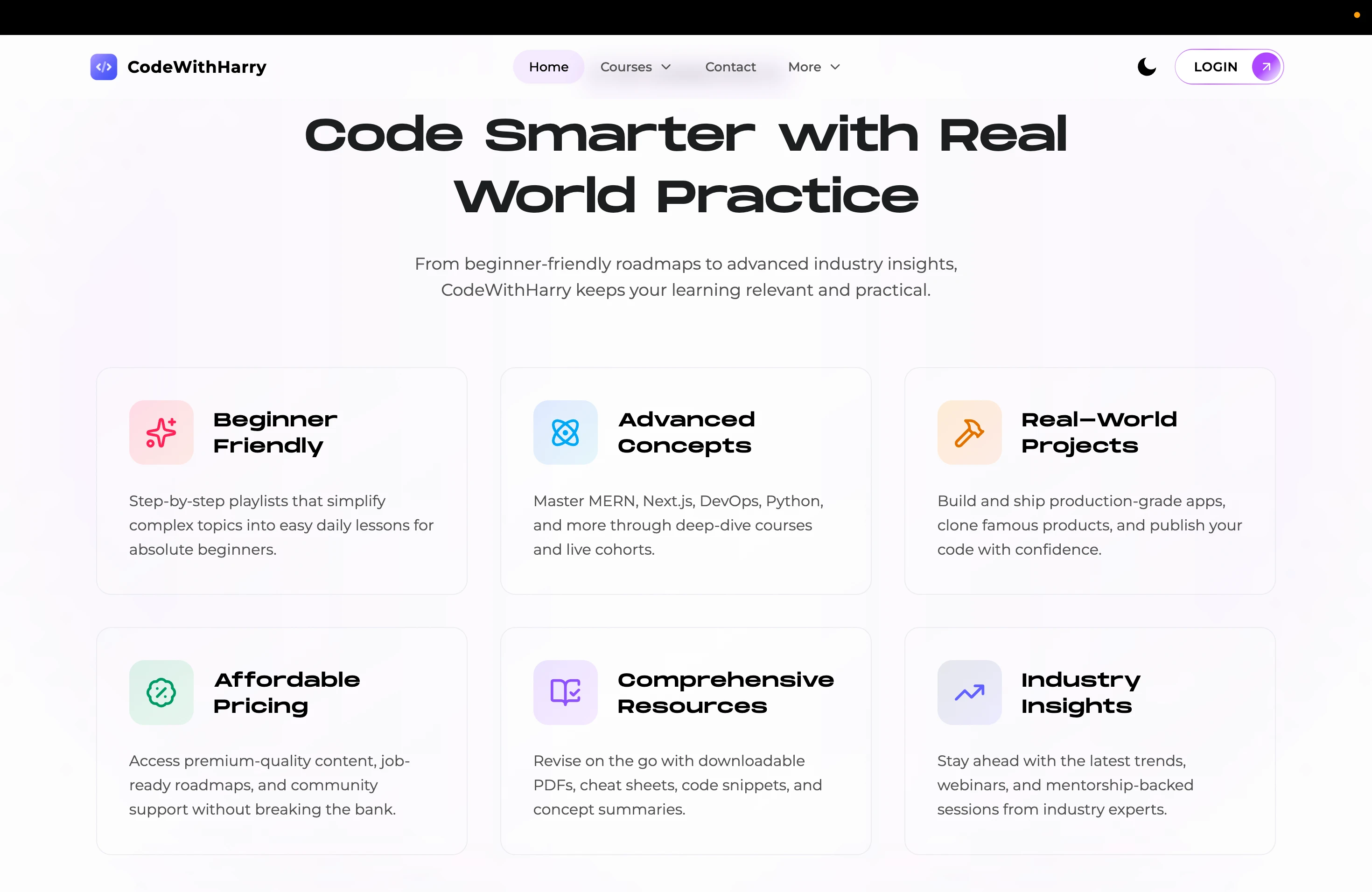 CodeWithHarry Redesign — 4