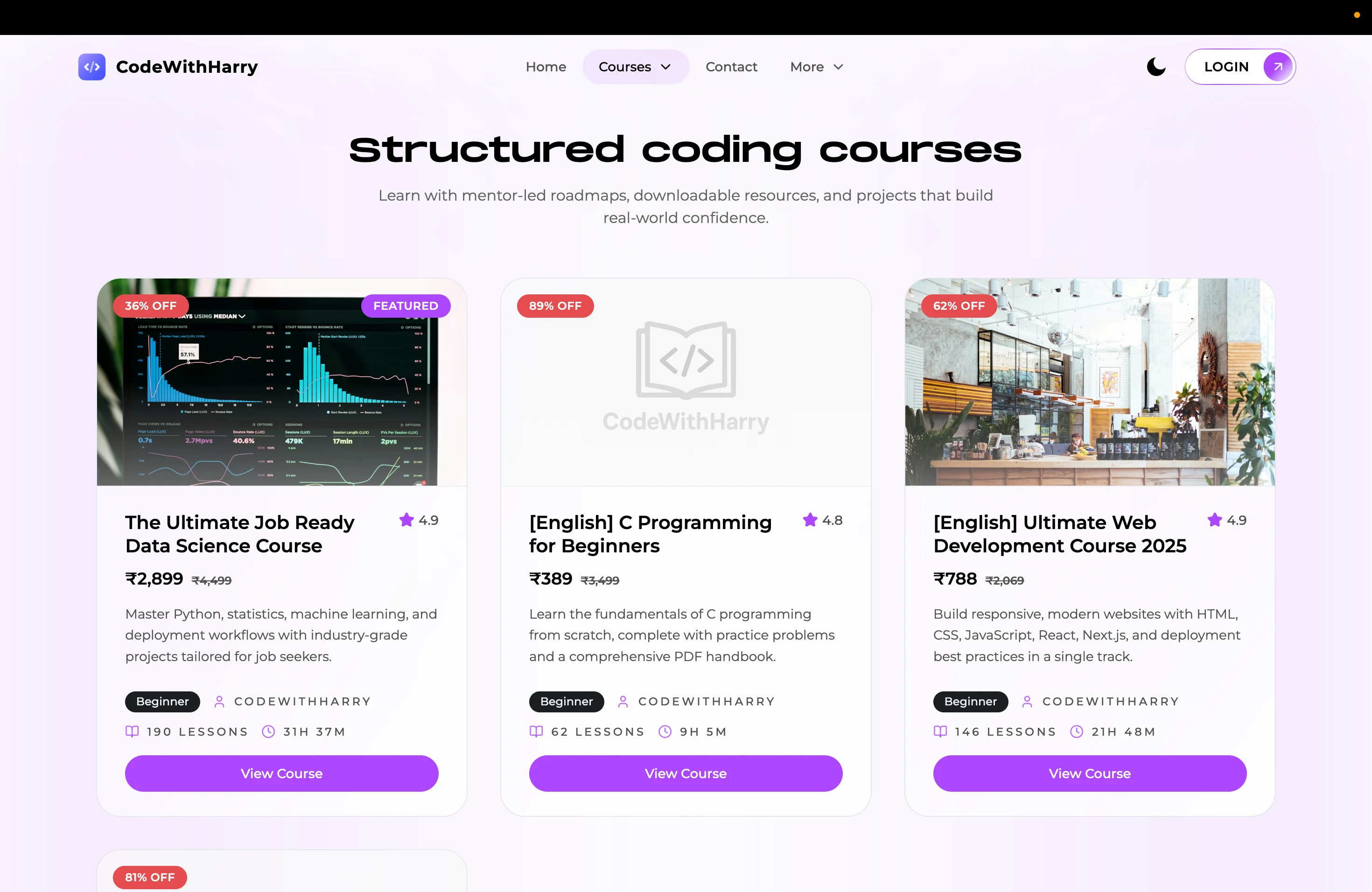 CodeWithHarry Redesign — 6