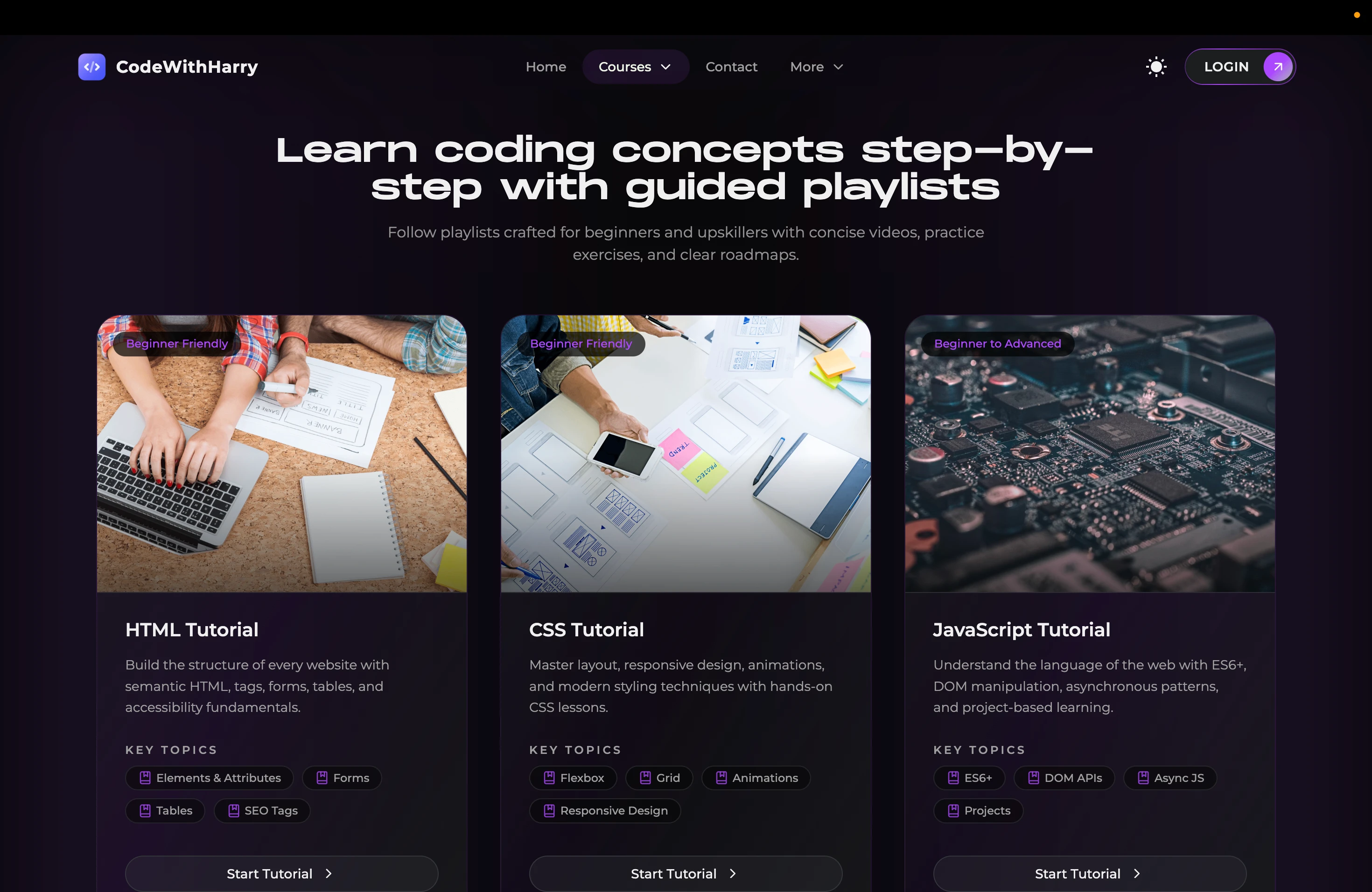 CodeWithHarry Redesign — 8