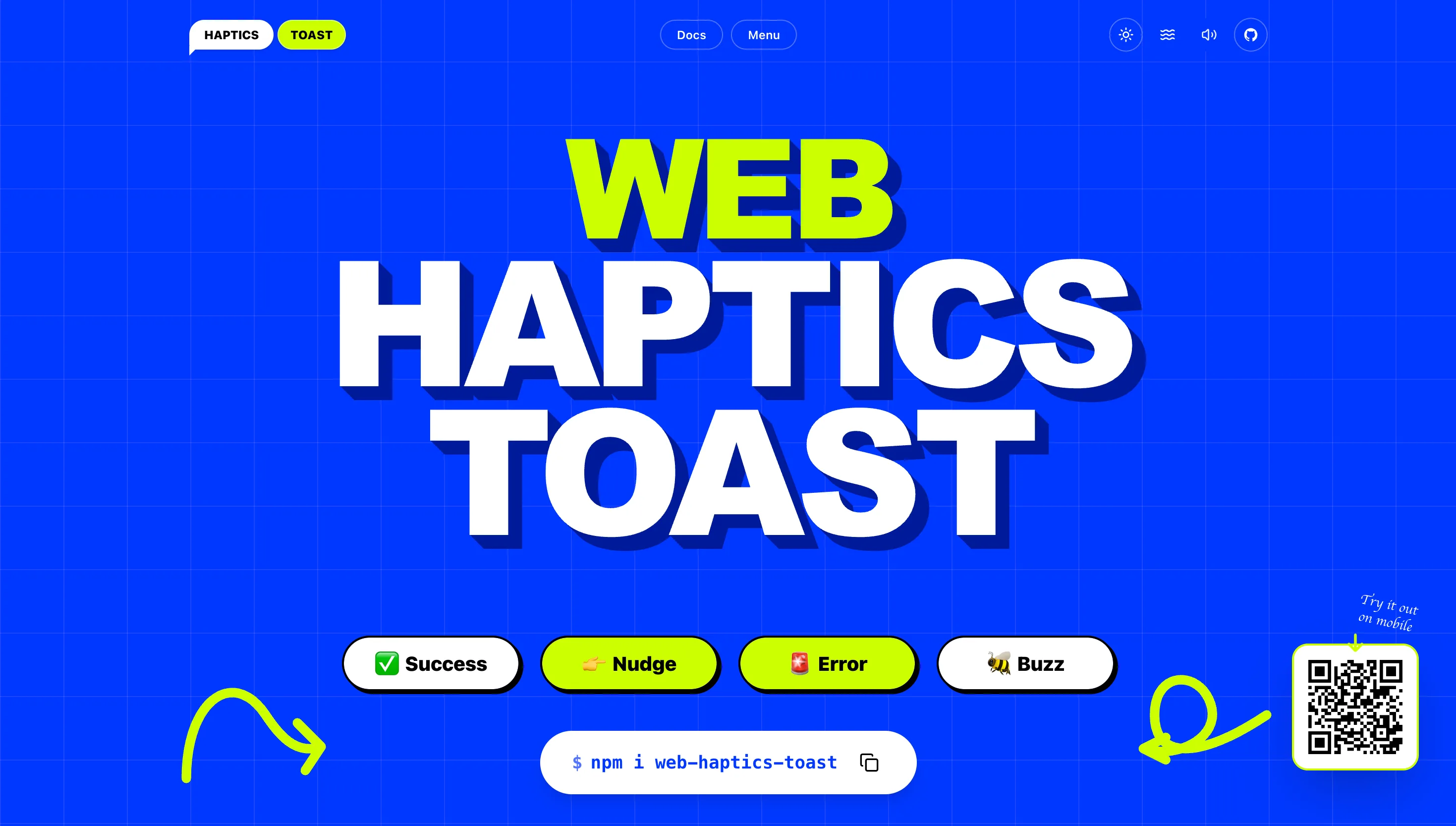 Web Haptics Toast — 2