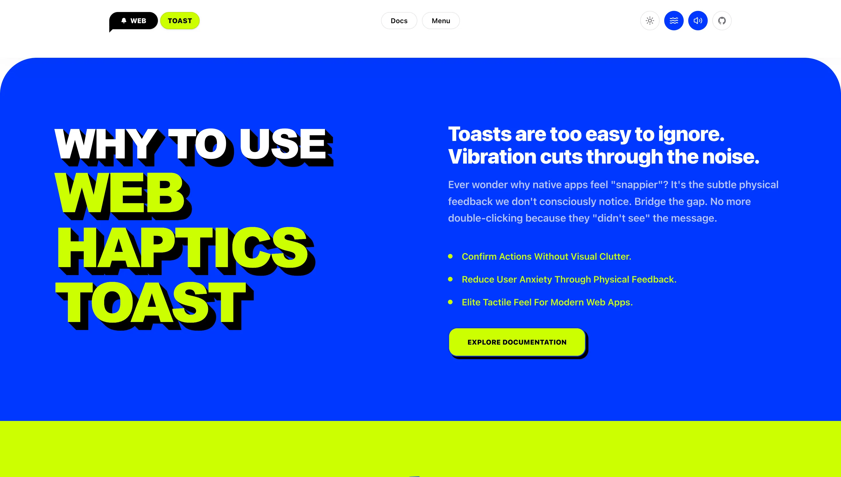 Web Haptics Toast — 3